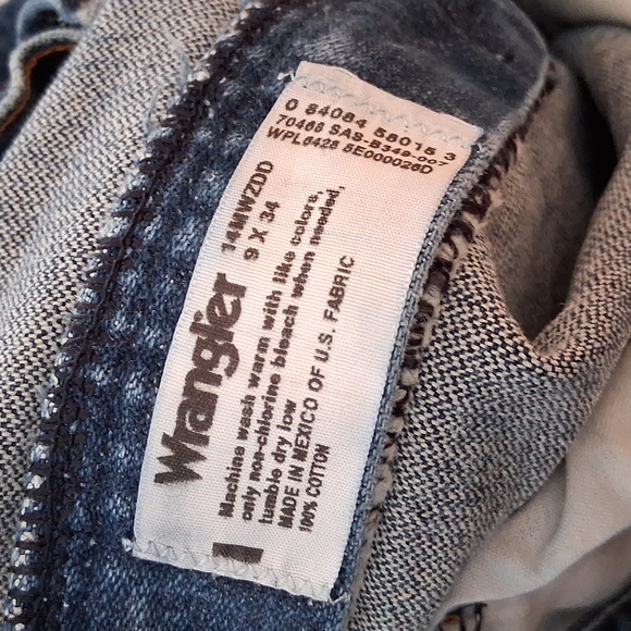 Vintage Wrangler Leather Patch High Waist Straight Leg Western Denim Jeans 9x32 - Picture 6 of 7